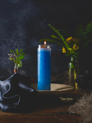 Light Blue 7 Day Candle