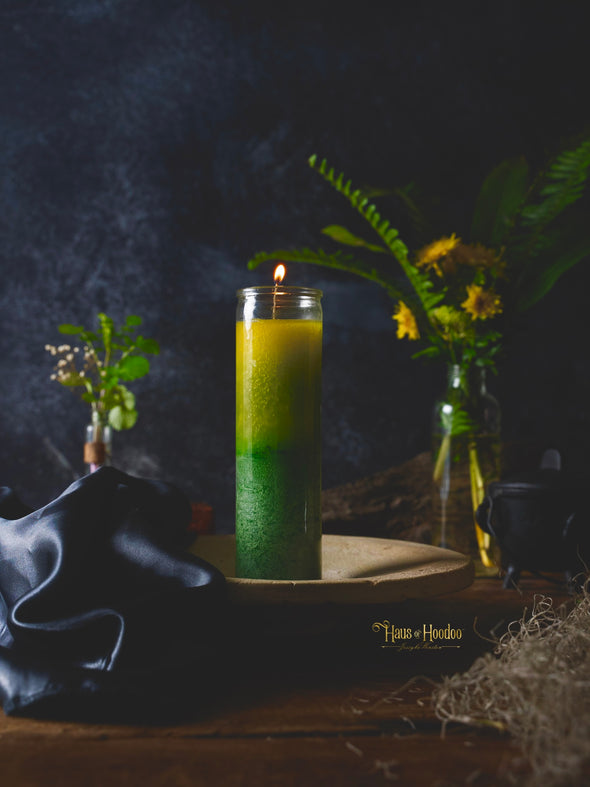 Yellow & Green 7 Day Candle