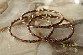 Silver & Copper Braid "Health" Bracelet