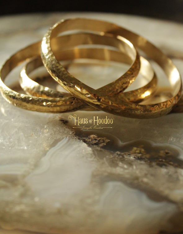 Gold "Prosperity & Wealth" Bangle Bracelet