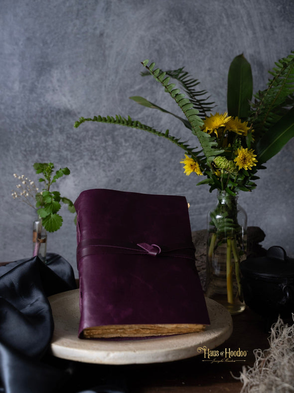 Purple Leather Wrap Journal