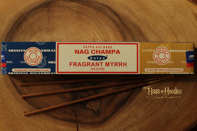 Satya Nag Champa & Fragrant Myrrh Incense Sticks