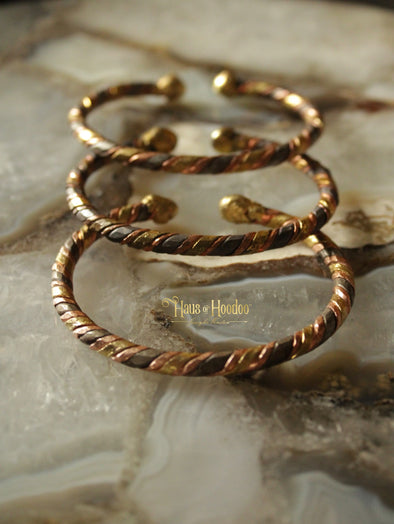 Three Tone Metal "Protection" Bracelet